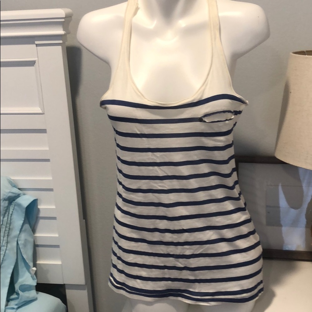 Zara never used blue white striped tank - medium